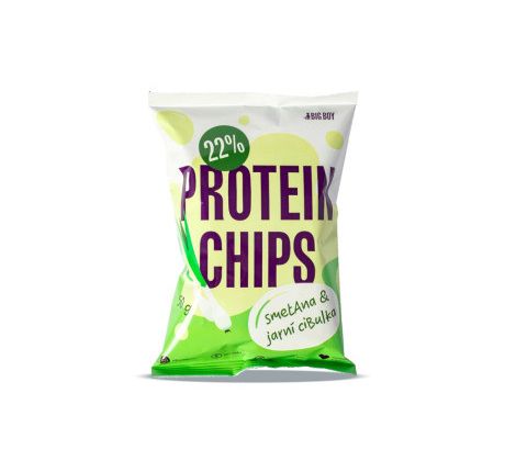 BigBoy Big Boy Proteinové chipsy s příchutí jarní cibulky a smetany 50 g