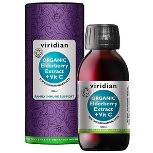 VIRIDIAN nutrition Organic Elderberry Extract + Vitamin C 100 ml