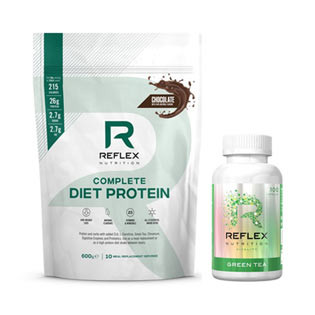 Reflex Nutrition Complete Diet Protein 600 g + Green Tea 100 kapslí ZDARMA jahoda+malina