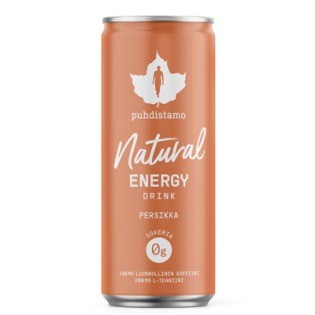Puhdistamo Natural Energy Drink 330 ml - peach