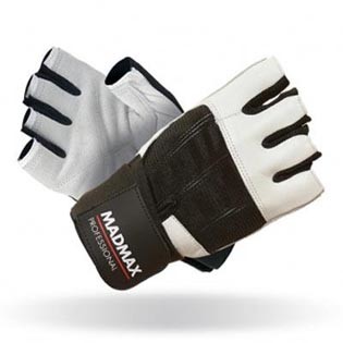 MadMax Fitness rukavice Professional 269 s omotávkou - bílé velikost XXL