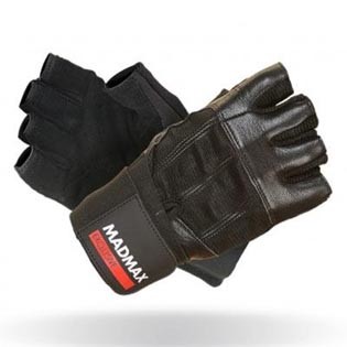 MadMax Fitness rukavice Professional Exclusive 269 s omotávkou - černé velikost "S"