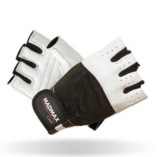 MadMax Fitness rukavice Clasic 248 - bílé velikost "L"