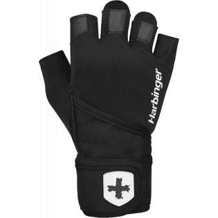Harbinger Fitness rukavice 2.0 Pro WristWrap s omotávkou - černé velikost M