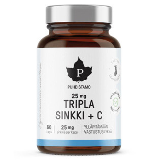 Puhdistamo Triple Zinc 25 mg + Vitamin C 60 kapslí