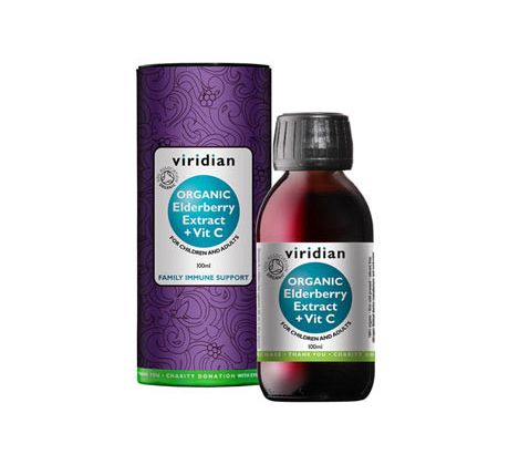 VIRIDIAN nutrition Organic Elderberry Extract + Vitamin C 100 ml