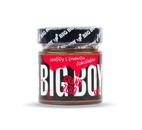 BigBoy Grand Zero tmavé - Arašídový krém s tmavou čokoládou bez cukru 250 g